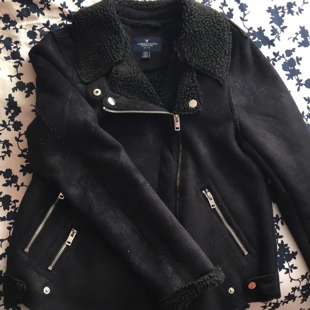 Faux Wool Moto Jacket